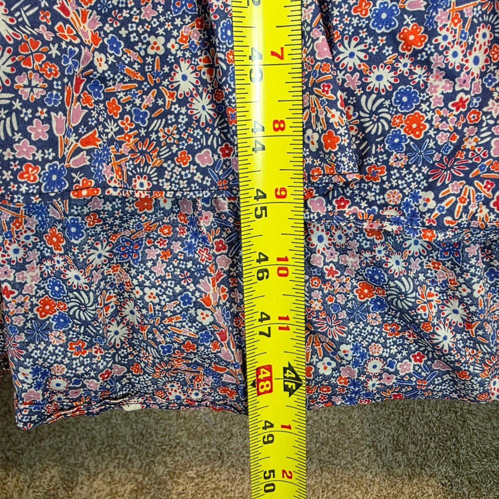 J.Crew Liberty London Fabric Floral V-Neck Midi Dress Pockets  K7809 Womens 14 - Picture 13 of 13